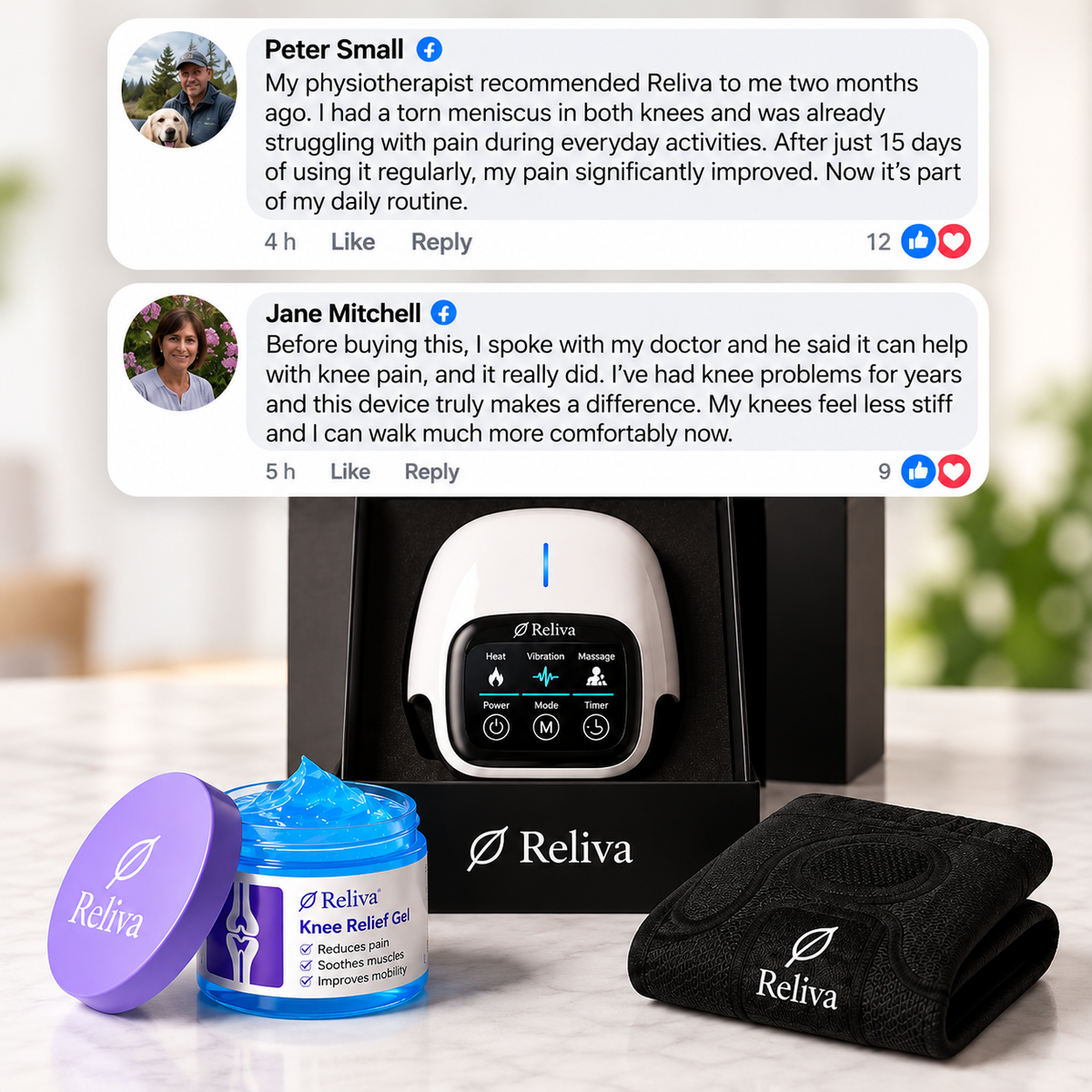 Reliva Heated Knee Massager