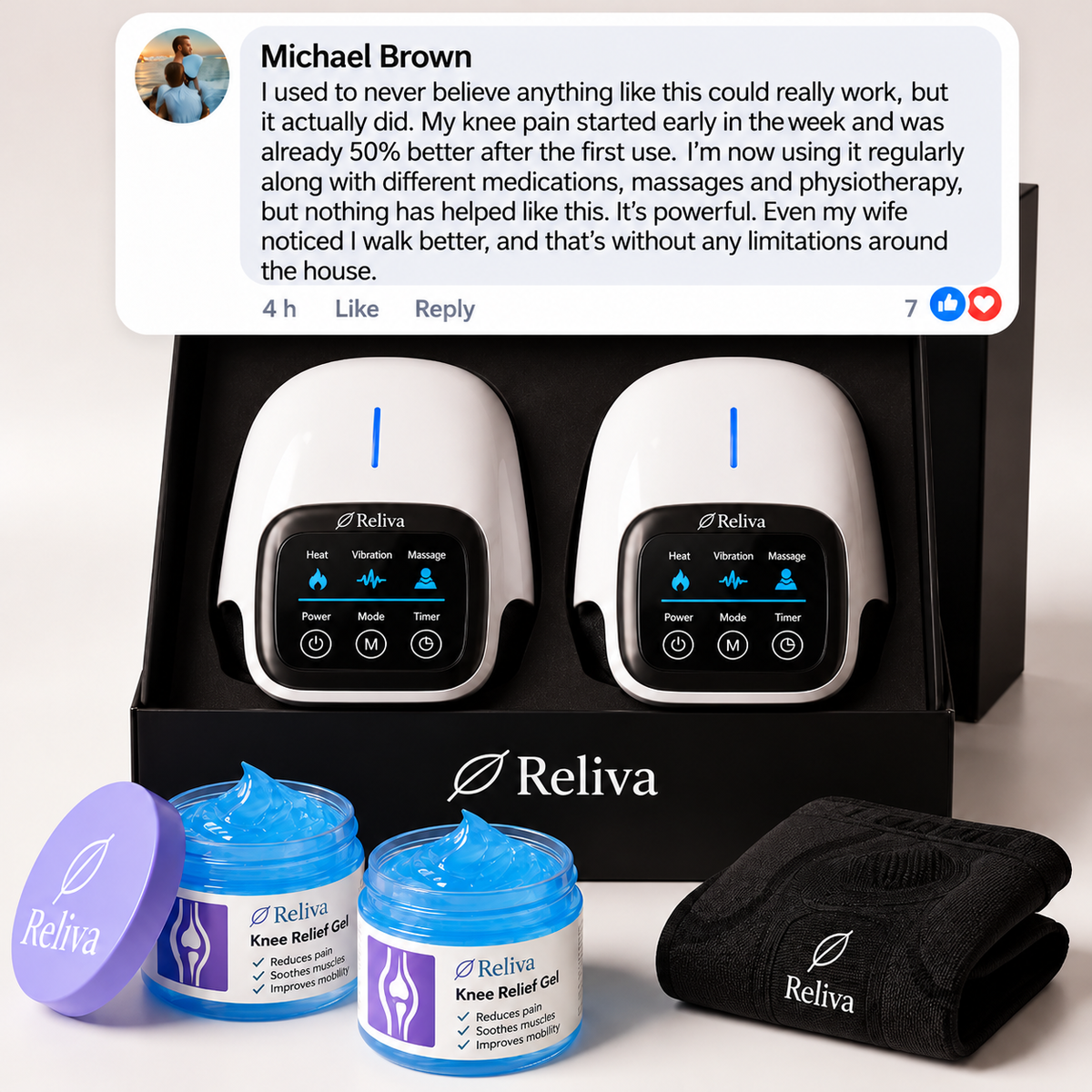 Reliva Heated Knee Massager